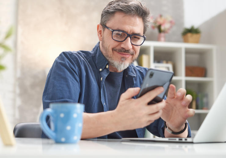 Man looking at his phone